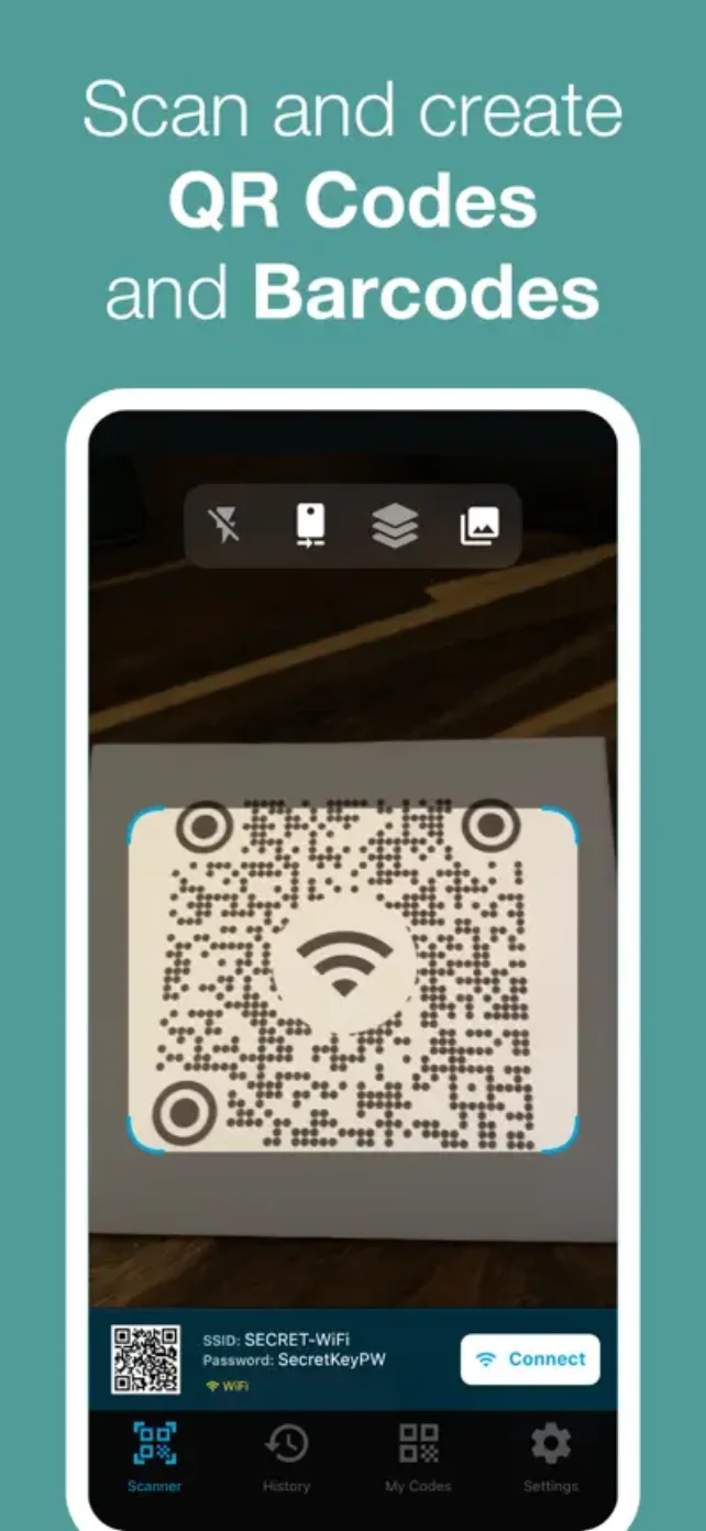 QR Code Reader PRO app screenshot